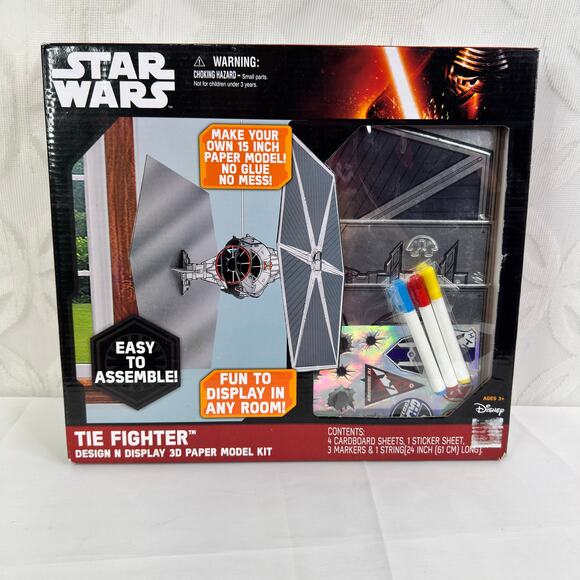 5 for $25| Star Wars Tie Fighter Design N Display 3D Paper Model Kit - New - Picture 7 of 7